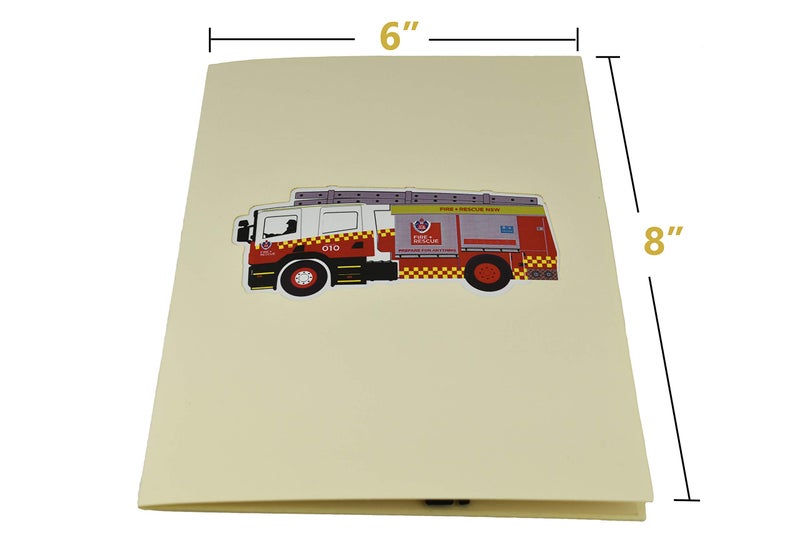Teabug Cards Firetruck 3D Pop Up Greeting Card, Fireman Volunteer Appreciation Card, Birthday Card, Any Occasions - Image 5